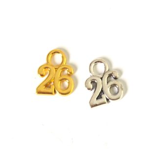 26 Γούρι μικρό μεταλλικό κρεμαστό 14x11mm