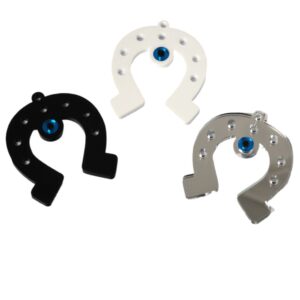 Πέταλο μεταλλικό χρώμα plexiglass με ματάκι μπλε plexiglass κρεμαστό 57x67mm