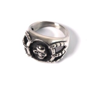 Δαχτυλίδι Ανδρικό Skull & Hands μεταλλικό ατσάλι