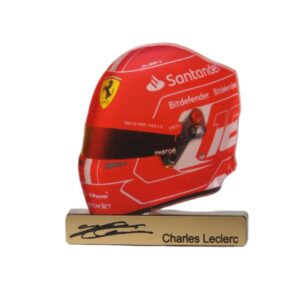 Κράνος Charles Leclerc με υπογραφή plexiglass επιτραπέζιο διακοσμητικό 78x77x8mm
