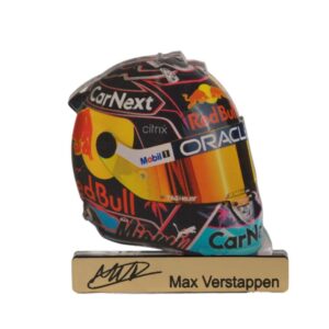 Κράνος Max Verstappen  με υπογραφή plexiglass επιτραπέζιο διακοσμητικό 78x77x8mm