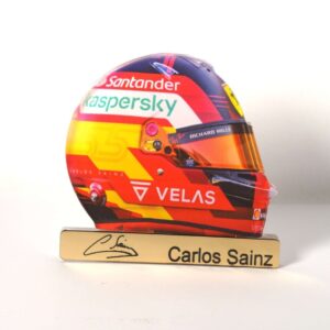 Κράνος Carlos Sainz με υπογραφή plexiglass επιτραπέζιο διακοσμητικό 86x98x8mm