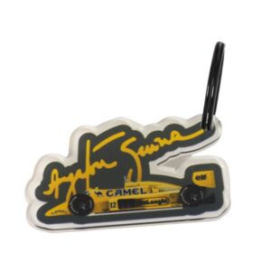 Μονοθέσιο Ayrton Senna Lotus Honda 99T  plexiglass κρεμαστό με μαύρο μεταλλικό κρίκο μπρελόκ 40x66mm