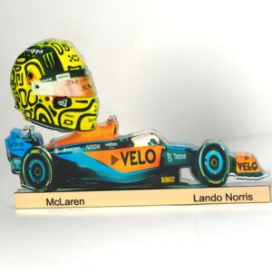 Μονοθέσιο Mclaren F1 Lando Norris με κράνος plexiglass επιτραπέζιο διακοσμητικό 90x152x8mm