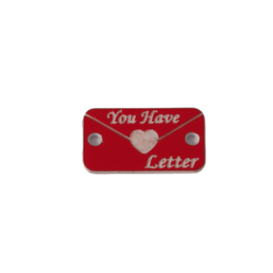 Φάκελος “You Have Letter” με καρδιά κόκκινο-λευκό μικρός σύνδεσμος plexiglass 18x10mm