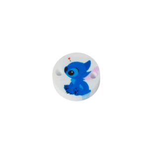 Stitch πλαϊνή όψη στρογγυλός μικρός εκτυπωμένος σε λευκό plexiglass σύνδεσμος 16mm
