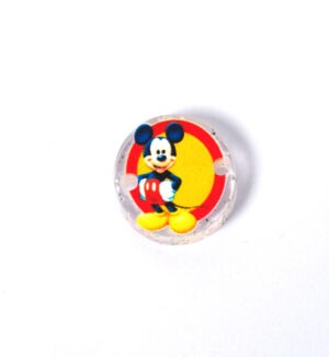 Στρογγυλός με Mickey με φόντο σε κόκκινο-κίτρινο κύκλο πολύχρωμος σε διάφανο glitter plexiglass σύνδεσμος 18mm
