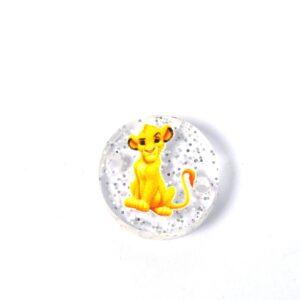 Στρογγυλός με Lion King διάφανο glitter plexiglass σύνδεσμος 18mm