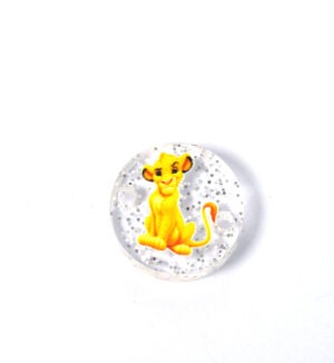 Στρογγυλός με Lion King διάφανο glitter plexiglass σύνδεσμος 18mm