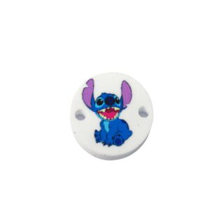 Στρογγυλός με Stitch με τα αυτιά πάνω σε λευκό plexiglass σύνδεσμος 18mm
