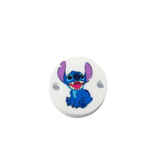 Στρογγυλός με Stitch με τα αυτιά πάνω σε λευκό plexiglass σύνδεσμος 18mm