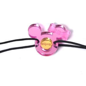 Minnie “Μάρτης” ρόζ μεταλλικό χρώμα plexiglass με χρυσό στρογγυλό σύνδεσμος 22x28mm