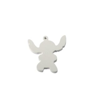 Stitch λευκό κεραμικό για ζωγραφική κρεμαστό 50x46x5mm