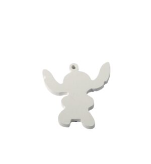 Stitch λευκό κεραμικό για ζωγραφική κρεμαστό 50x46x5mm