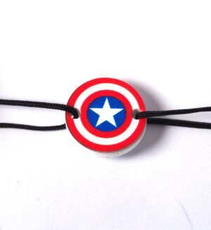 Στρογγυλός με captain america ασπίδα σε λευκό plexiglass σύνδεσμος 18mm