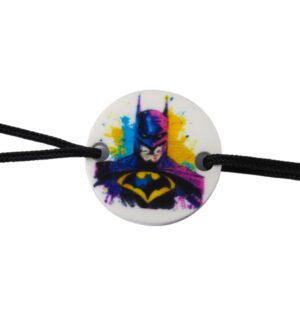 Στρογγυλός με Batman πολύχρωμο σε λευκό plexiglass σύνδεσμος 18mm