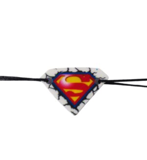 Superman σήμα με crackle περιμετρικά πολύχρωμος σε λευκό plexiglass σύνδεσμος 13x19mm