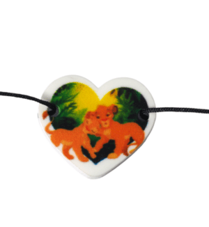 Καρδιά Lion King σε λευκό plexiglass σύνδεσμος 15x17.5mm