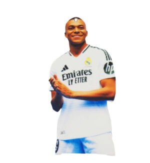 Kylian Mbappe με εμφάνιση Ρεάλ φιγούρα πολύχρωμο plexiglass κρεμαστό 70x35mm
