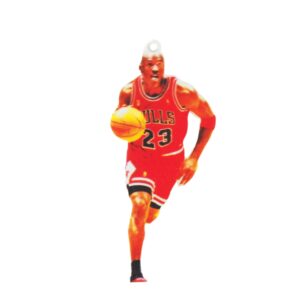 Michael Jordan & εμφάνιση Chicago Bulls πολύχρωμο plexiglass κρεμαστό 67x28mm