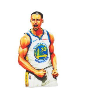 Stephen Curry εμφάνιση Golden Warriors πολύχρωμο plexiglass κρεμαστό 65x34mm