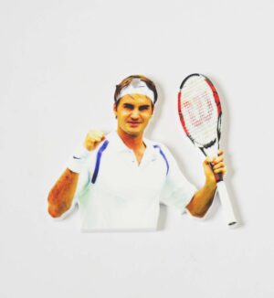Roger Federer τενίστας πολύχρωμο plexiglass κρεμαστό 50x61mm