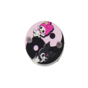 Στρογγυλός με Hello Kitty Kuromi & Melody πολύχρωμο plexiglass σύνδεσμος 18mm