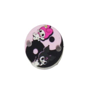 Στρογγυλός με Hello Kitty Kuromi & Melody πολύχρωμο plexiglass σύνδεσμος 18mm