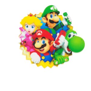 Super Mario Party στρογγυλό πολύχρωμο plexiglass κρεμαστό 50x54mm
