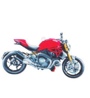 Ducati Monster με κόκκινο ντεπόζιτο πολύχρωμο plexiglass κρεμαστό 40x70mm