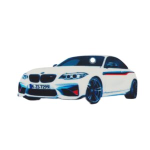 BMW M2 μικρό λευκό plexiglass κρεμαστό 37x27mm