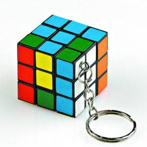 Μπρελόκ με κύβο ρούμπικ 3x3x3cm και αλυσίδα μπρελόκ/6 τμχ
