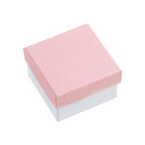 Τετράγωνο ροζ-λευκό χάρτινο κουτί 6.5x6.5x4cm/12τμχ