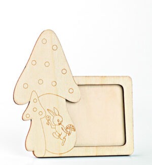 Ξύλινη φωτογραφοθήκη με μανιτάρι 14×14 cm /10 τμχ