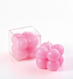 Aρωματικό κερί κύβος ρόζ bubble 3.5x3.5cm