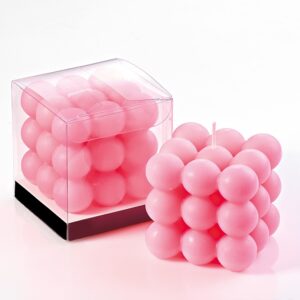 Aρωματικό κερί κύβος ρόζ bubble 6x6x6cm