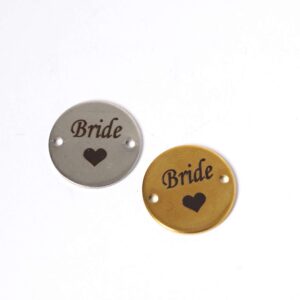Δίσκος με Bride & καρδιά μεταλλικός σύνδεσμος ατσάλι 20mm