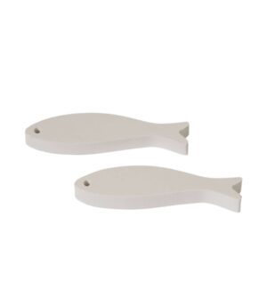 Ψαράκι λευκό κεραμικό κρεμαστό 48x11mm