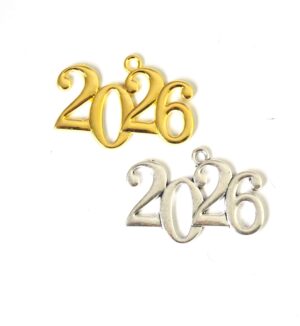 2026 Γούρι μεταλλικό ανισόπεδο μεσαίο κρεμαστό 24x34mm