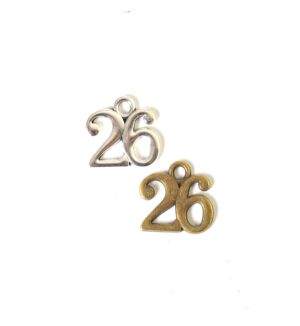 26 Γούρι μεταλλικό μικρό κρεμαστό 15x16mm