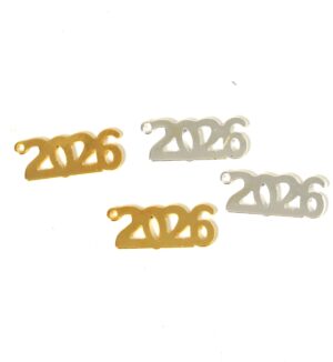 2026 Γούρι μικρό κοπής laser μεταλλικό κρεμαστό 7x18mm