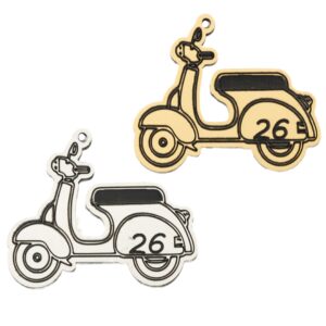 26 Mηχανή Vespa μεταλλικό χρώμα plexiglass κρεμαστό 39x48mm