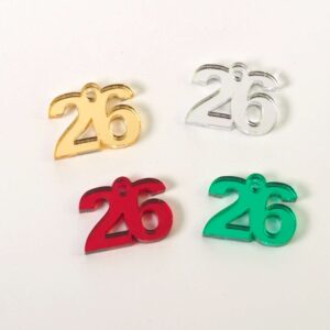 26 Mικρό μεταλλικό χρώμα  plexiglass κρεμαστό 14x19mm/10τμχ