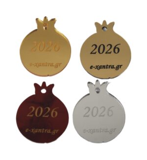 2026 Γούρι Ρόδι με το λογότυπο της επιλογής σας plexiglass κρεμαστό 42x34mm/30 τμχ