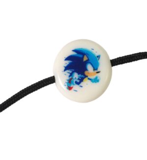Χάντρα με Sonic ακρυλική λευκή πλακέ στρογγυλή 15x4mm