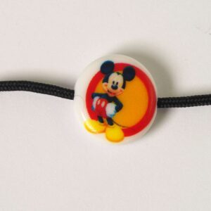 Χάντρα με Mickey ολόκληρος ακρυλική λευκή πλακέ στρογγυλή 15x4mm