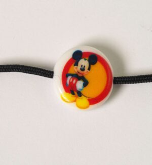 Χάντρα με Mickey ολόκληρος ακρυλική λευκή πλακέ στρογγυλή 15x4mm
