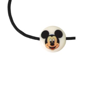 Χάντρα με Mickey πρόσωπο ακρυλική λευκή πλακέ στρογγυλή 15x4mm