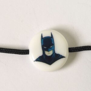 Χάντρα Batman πρόσωπο ακρυλική λευκή πλακέ στρογγυλή 15x4mm