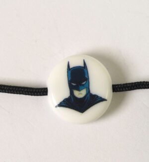 Χάντρα Batman πρόσωπο ακρυλική λευκή πλακέ στρογγυλή 15x4mm